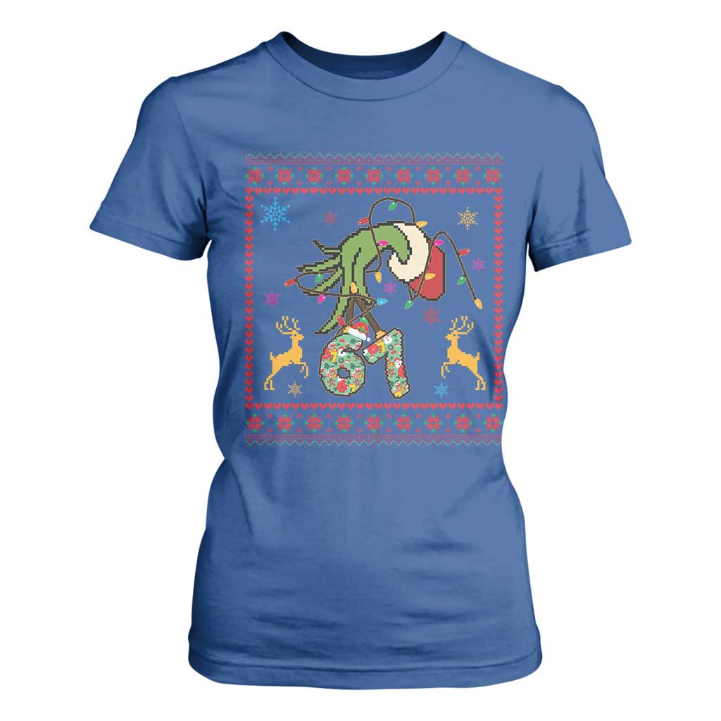 Green Hand 67 Meme Ugly Sweater T Shirt For Women Funny Holiday Gift TS12 Royal Blue Print Your Wear