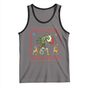 Green Hand 67 Meme Ugly Sweater Tank Top Funny Holiday Gift TS12 Deep Heather Black Print Your Wear