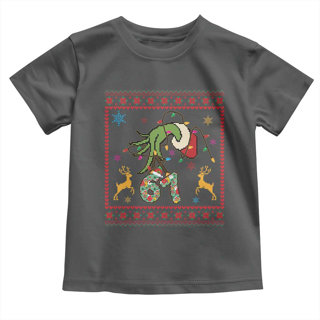 Green Hand 67 Meme Ugly Sweater Toddler T Shirt Funny Holiday Gift TS12 Dark Heather Print Your Wear