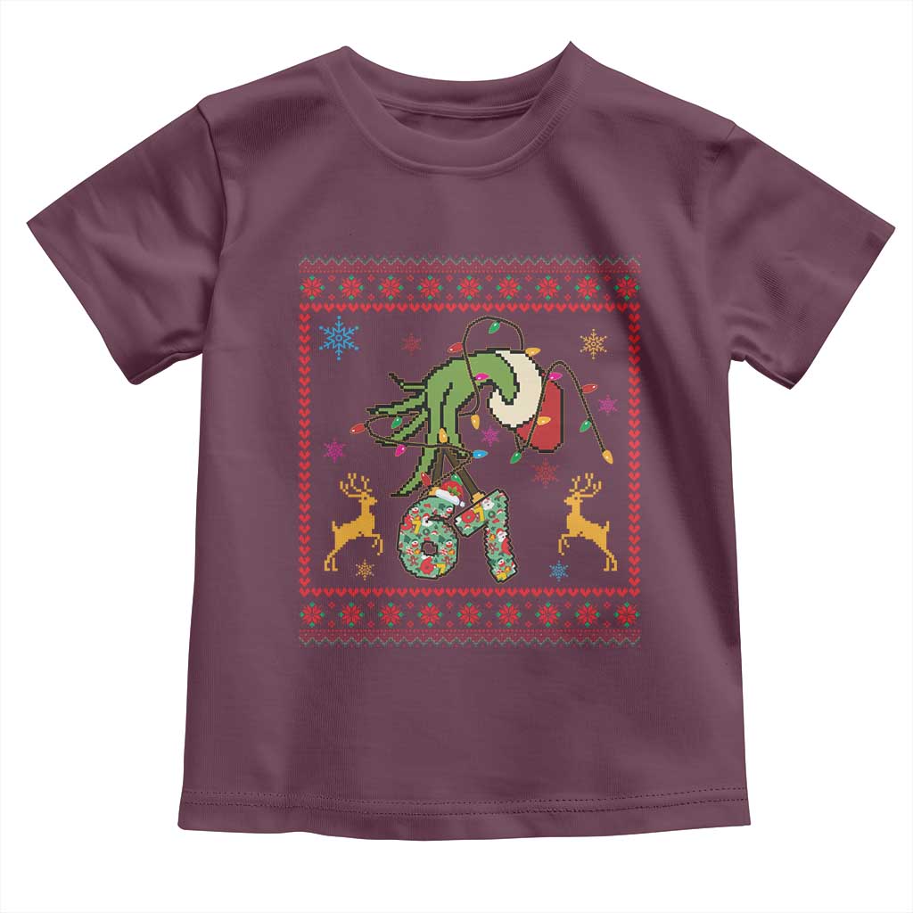 Green Hand 67 Meme Ugly Sweater Toddler T Shirt Funny Holiday Gift TS12 Maroon Print Your Wear