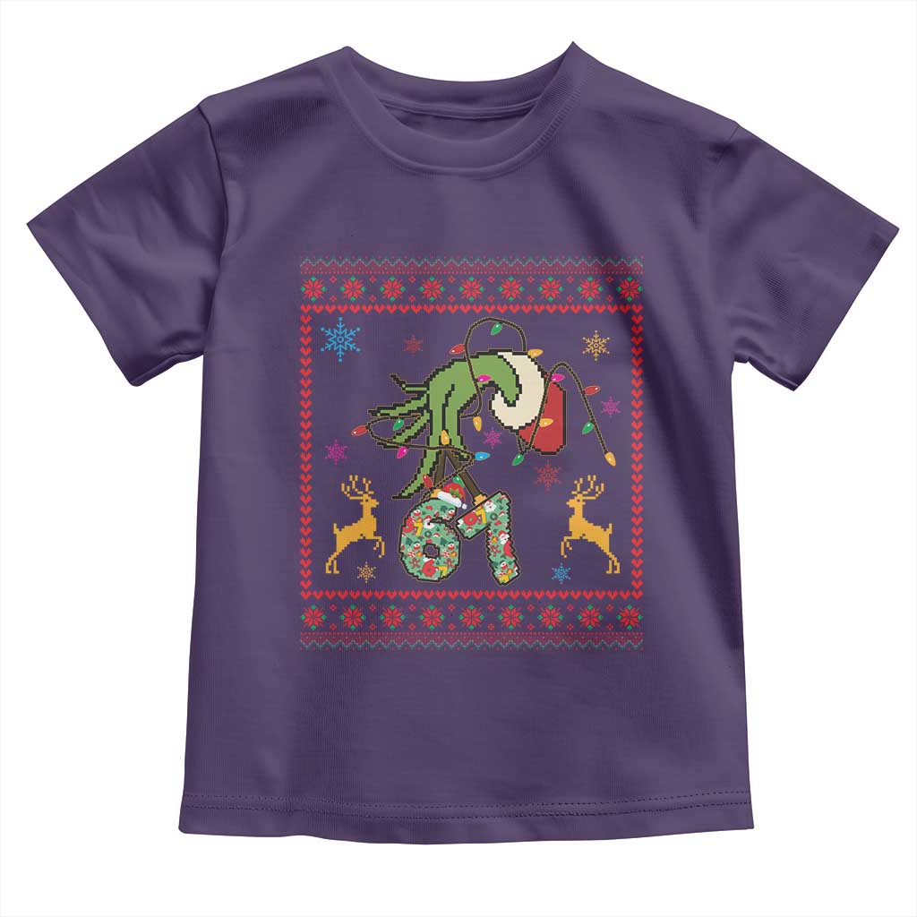 Green Hand 67 Meme Ugly Sweater Toddler T Shirt Funny Holiday Gift TS12 Purple Print Your Wear