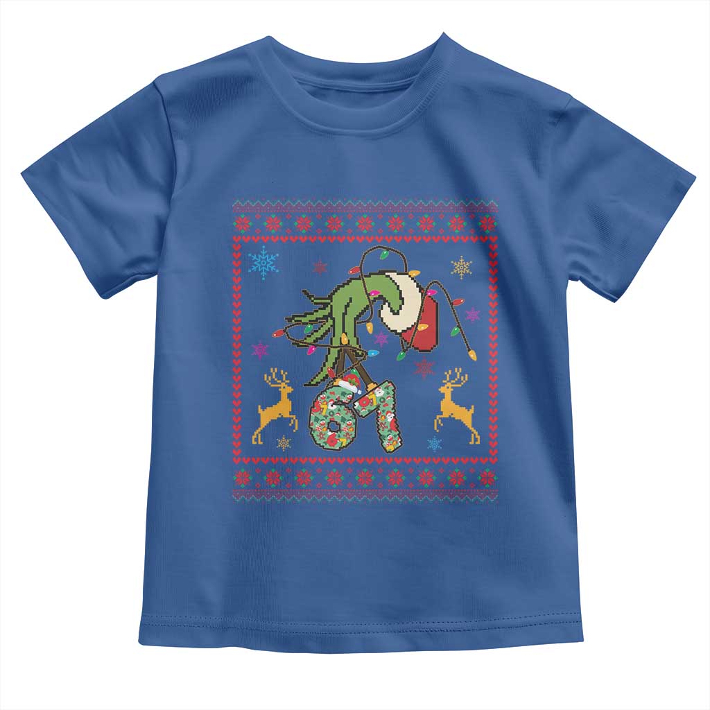 Green Hand 67 Meme Ugly Sweater Toddler T Shirt Funny Holiday Gift TS12 Royal Blue Print Your Wear