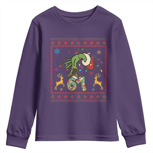 Green Hand 67 Meme Ugly Sweater Youth Sweatshirt Funny Holiday Gift TS12 Purple Print Your Wear