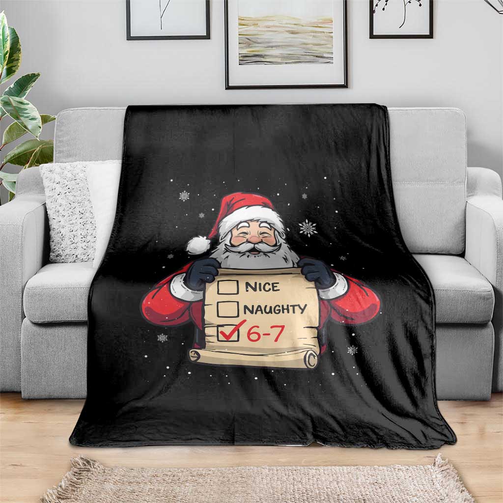 Funny Santa Six Seven Meme Throw Blanket Gen Z Christmas Gift TS12 Print Your Wear