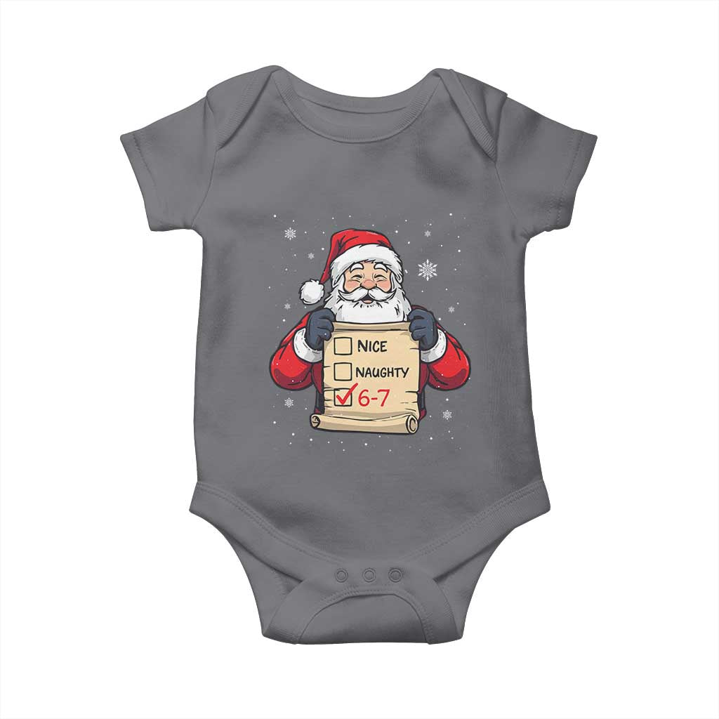 Funny Santa Six Seven Meme Baby Onesie Gen Z Christmas Gift TS12 Charcoal Print Your Wear