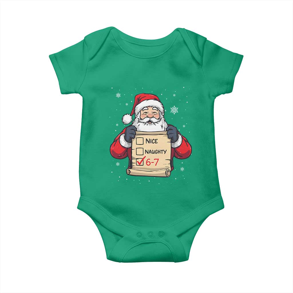 Funny Santa Six Seven Meme Baby Onesie Gen Z Christmas Gift TS12 Irish Green Print Your Wear