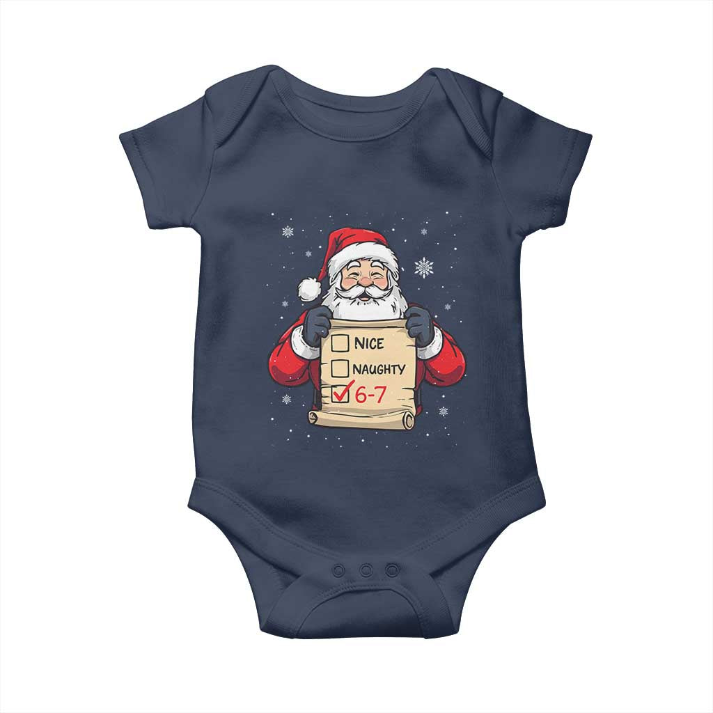 Funny Santa Six Seven Meme Baby Onesie Gen Z Christmas Gift TS12 Navy Print Your Wear