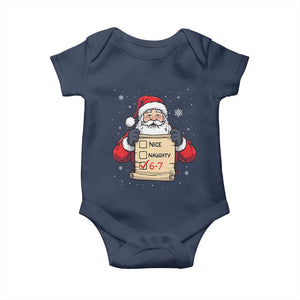 Funny Santa Six Seven Meme Baby Onesie Gen Z Christmas Gift TS12 Navy Print Your Wear