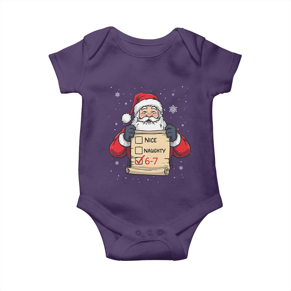 Funny Santa Six Seven Meme Baby Onesie Gen Z Christmas Gift TS12 Purple Print Your Wear