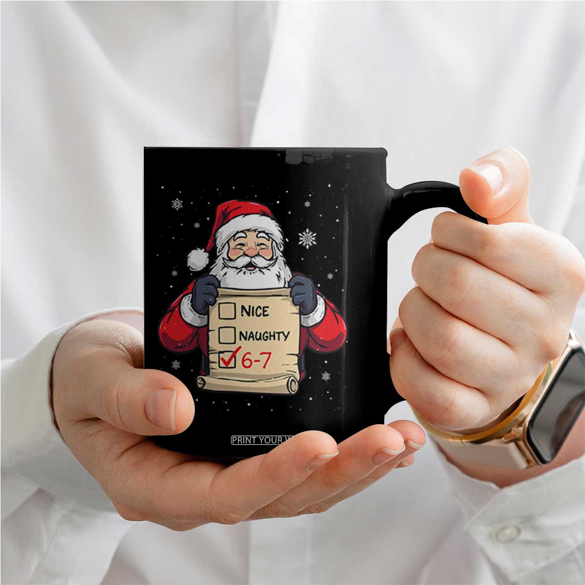 Funny Santa Six Seven Meme Coffee Mug Gen Z Christmas Gift TS12 Print Your Wear