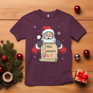 Funny Santa Six Seven Meme T Shirt Gen Z Christmas Gift TS12 Maroon Print Your Wear