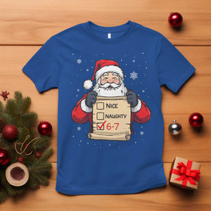 Funny Santa Six Seven Meme T Shirt Gen Z Christmas Gift TS12 Royal Blue Print Your Wear
