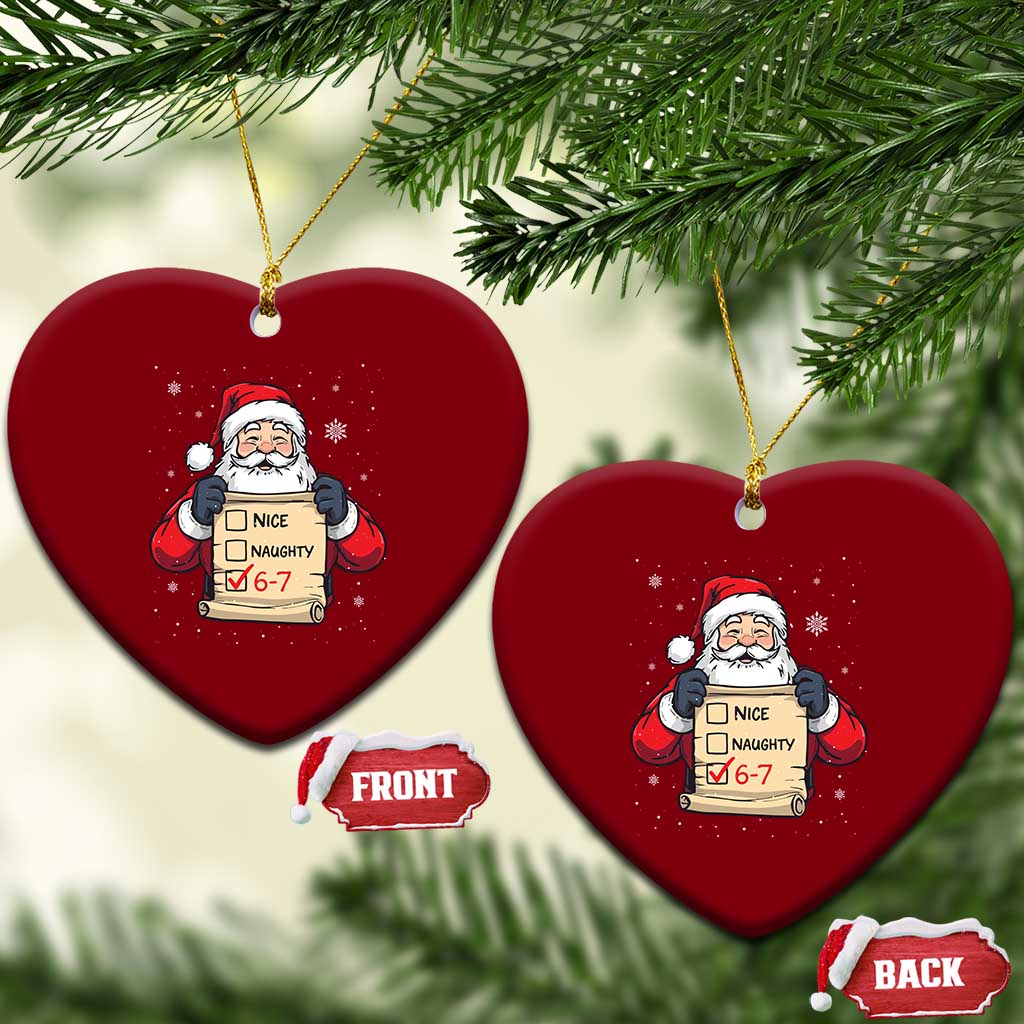 Funny Santa Six Seven Meme Ceramic Ornament Gen Z Christmas Gift TS12 Print Your Wear
