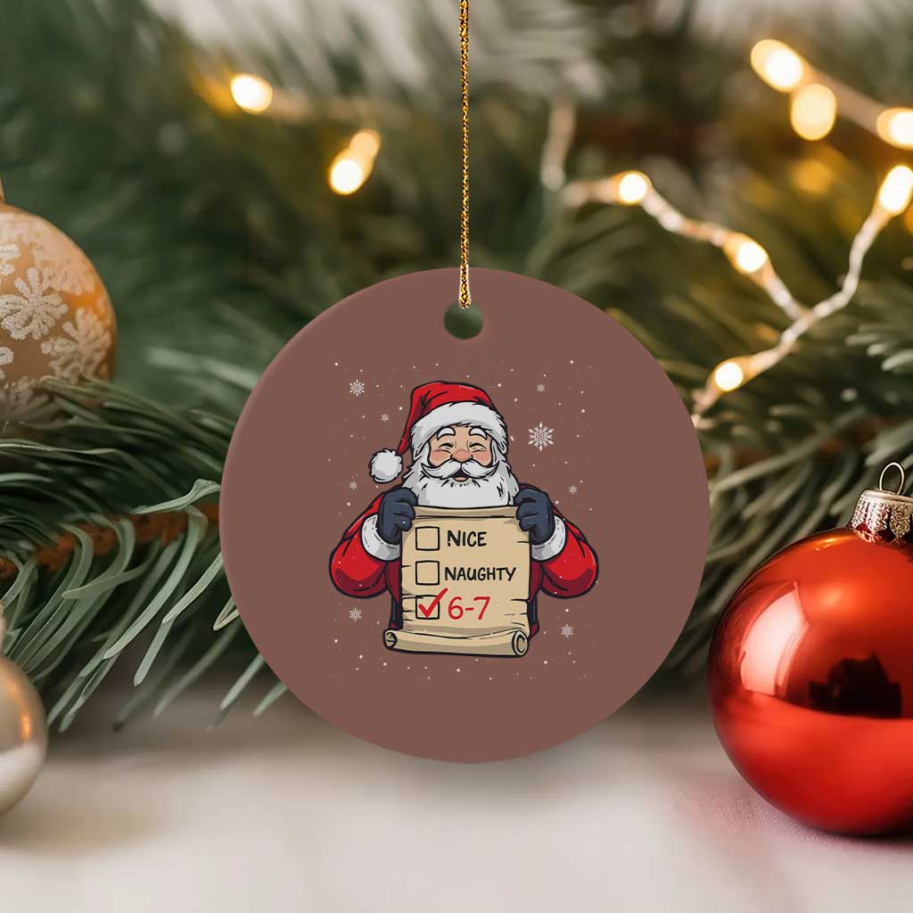 Funny Santa Six Seven Meme Ceramic Ornament Gen Z Christmas Gift TS12 1pc Mocha Print Your Wear