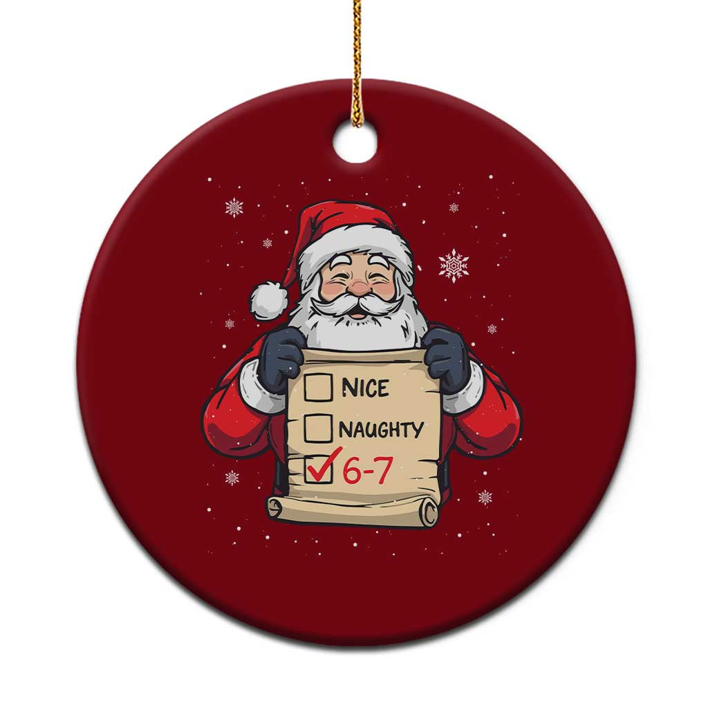 Funny Santa Six Seven Meme Ceramic Ornament Gen Z Christmas Gift TS12 1pc Red Print Your Wear