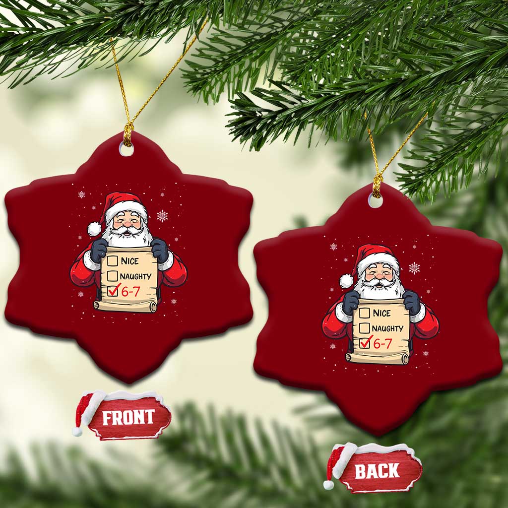 Funny Santa Six Seven Meme Ceramic Ornament Gen Z Christmas Gift TS12 Print Your Wear