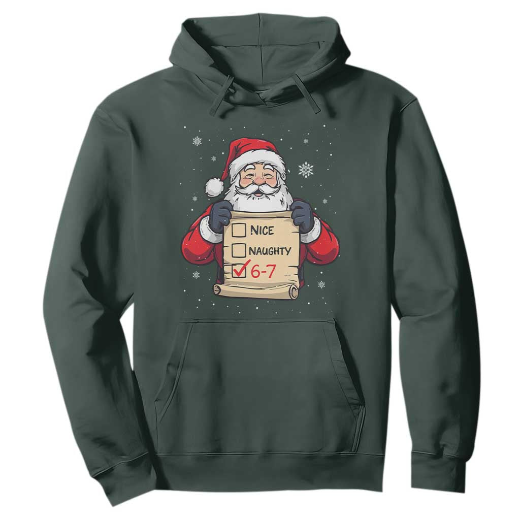Funny Santa Six Seven Meme Hoodie Gen Z Christmas Gift TS12 Dark Forest Green Print Your Wear