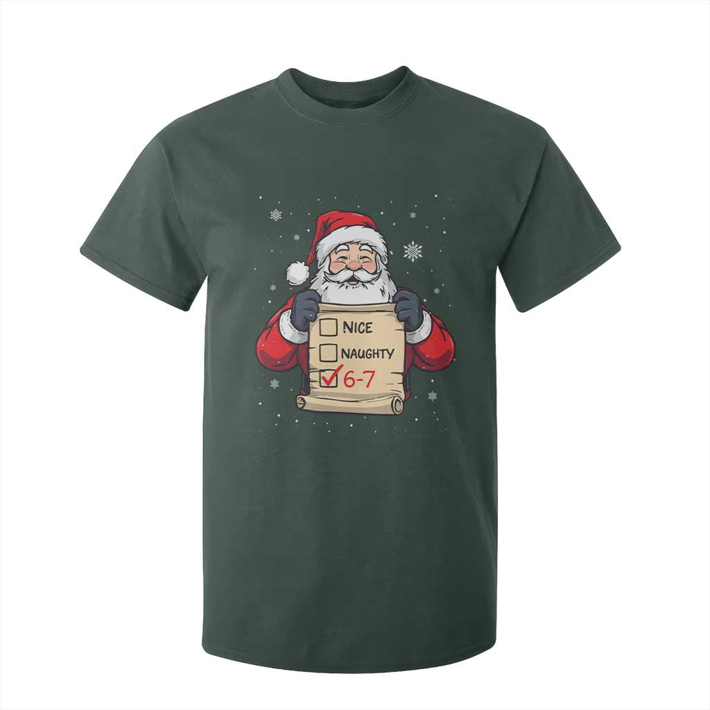Funny Santa Six Seven Meme T Shirt For Kid Gen Z Christmas Gift TS12 Dark Forest Green Print Your Wear