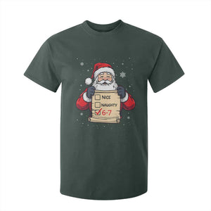 Funny Santa Six Seven Meme T Shirt For Kid Gen Z Christmas Gift TS12 Dark Forest Green Print Your Wear