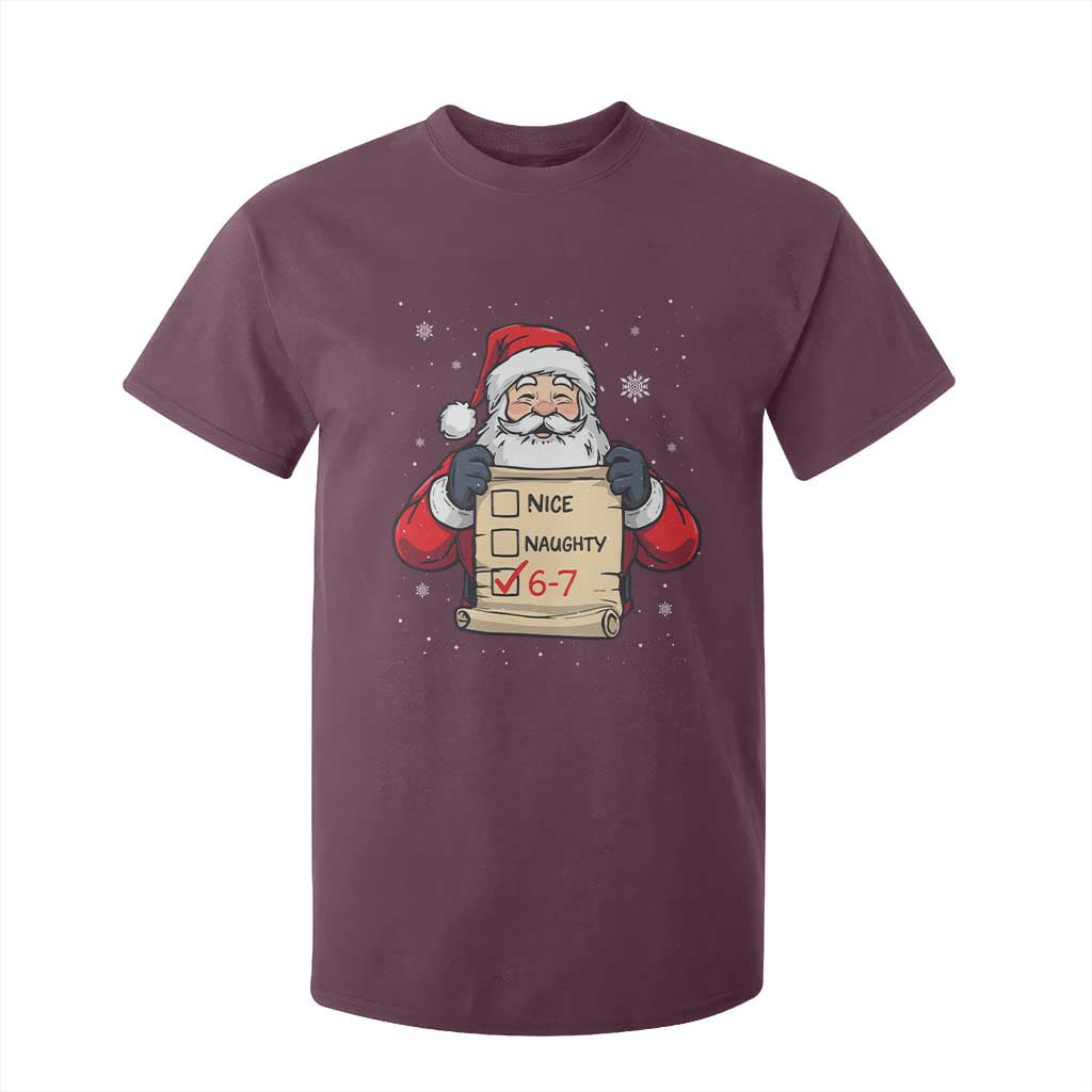 Funny Santa Six Seven Meme T Shirt For Kid Gen Z Christmas Gift TS12 Maroon Print Your Wear