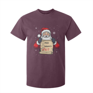 Funny Santa Six Seven Meme T Shirt For Kid Gen Z Christmas Gift TS12 Maroon Print Your Wear