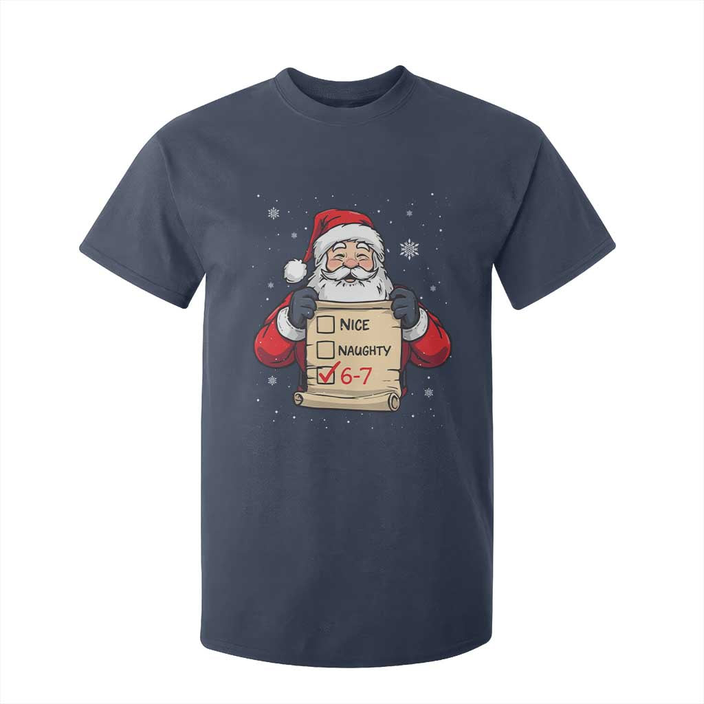 Funny Santa Six Seven Meme T Shirt For Kid Gen Z Christmas Gift TS12 Navy Print Your Wear