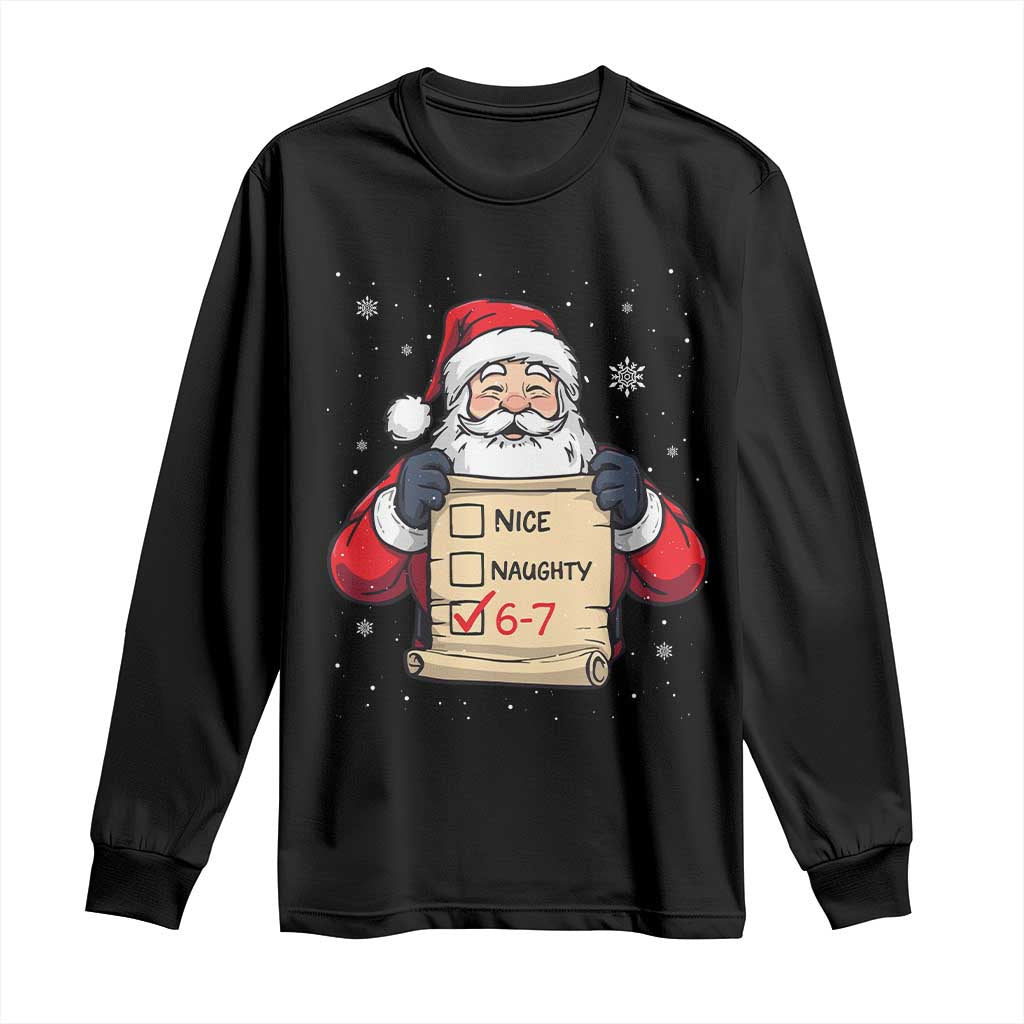 Funny Santa Six Seven Meme Long Sleeve Shirt Gen Z Christmas Gift TS12 Black Print Your Wear
