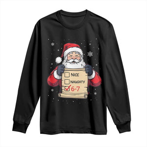 Funny Santa Six Seven Meme Long Sleeve Shirt Gen Z Christmas Gift TS12 Black Print Your Wear