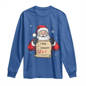 Funny Santa Six Seven Meme Long Sleeve Shirt Gen Z Christmas Gift TS12 Royal Blue Print Your Wear