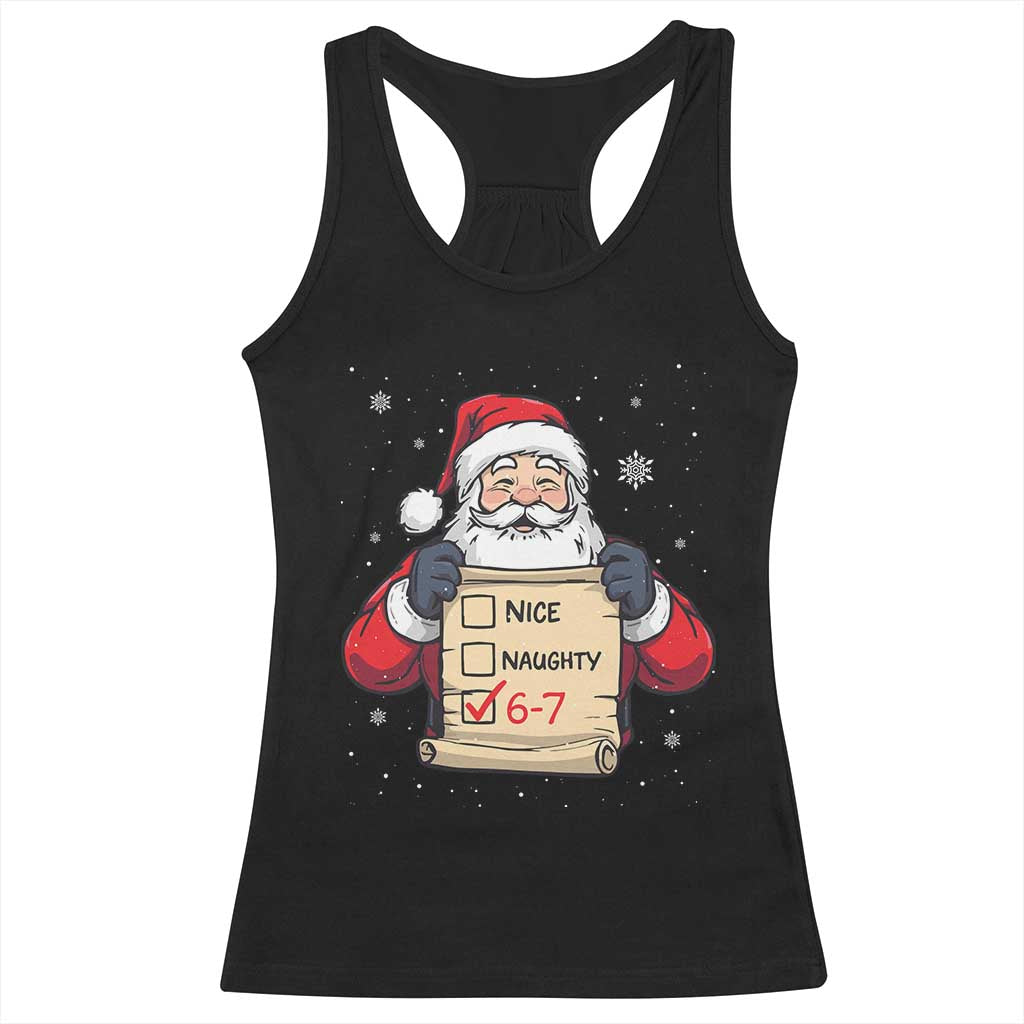 Funny Santa Six Seven Meme Racerback Tank Top Gen Z Christmas Gift TS12 Black Print Your Wear
