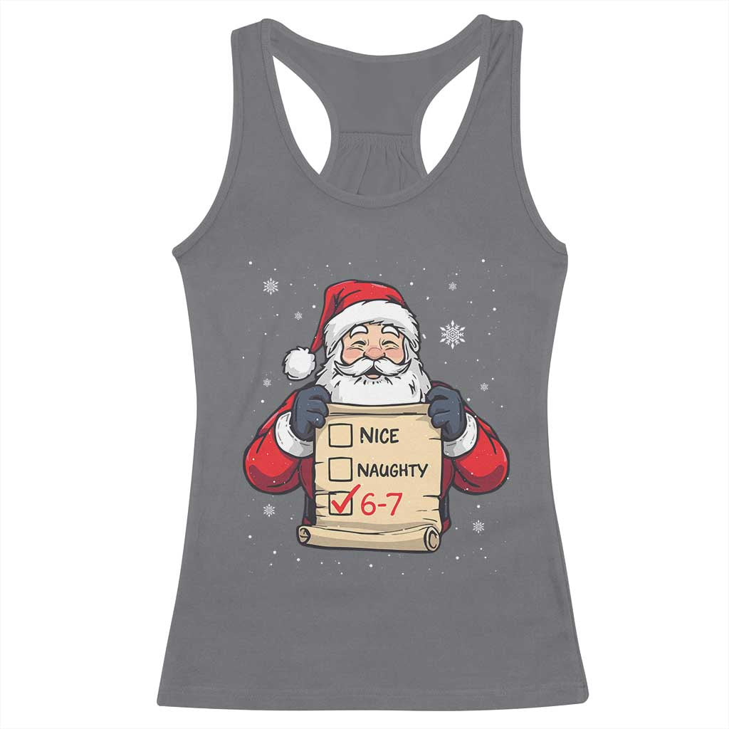 Funny Santa Six Seven Meme Racerback Tank Top Gen Z Christmas Gift TS12 Charcoal Print Your Wear