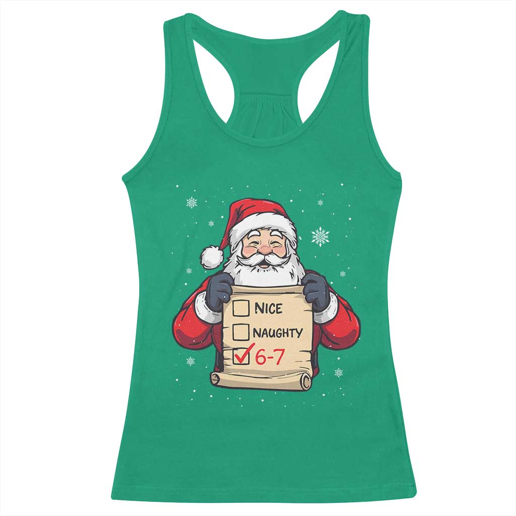 Funny Santa Six Seven Meme Racerback Tank Top Gen Z Christmas Gift TS12 Irish Green Print Your Wear