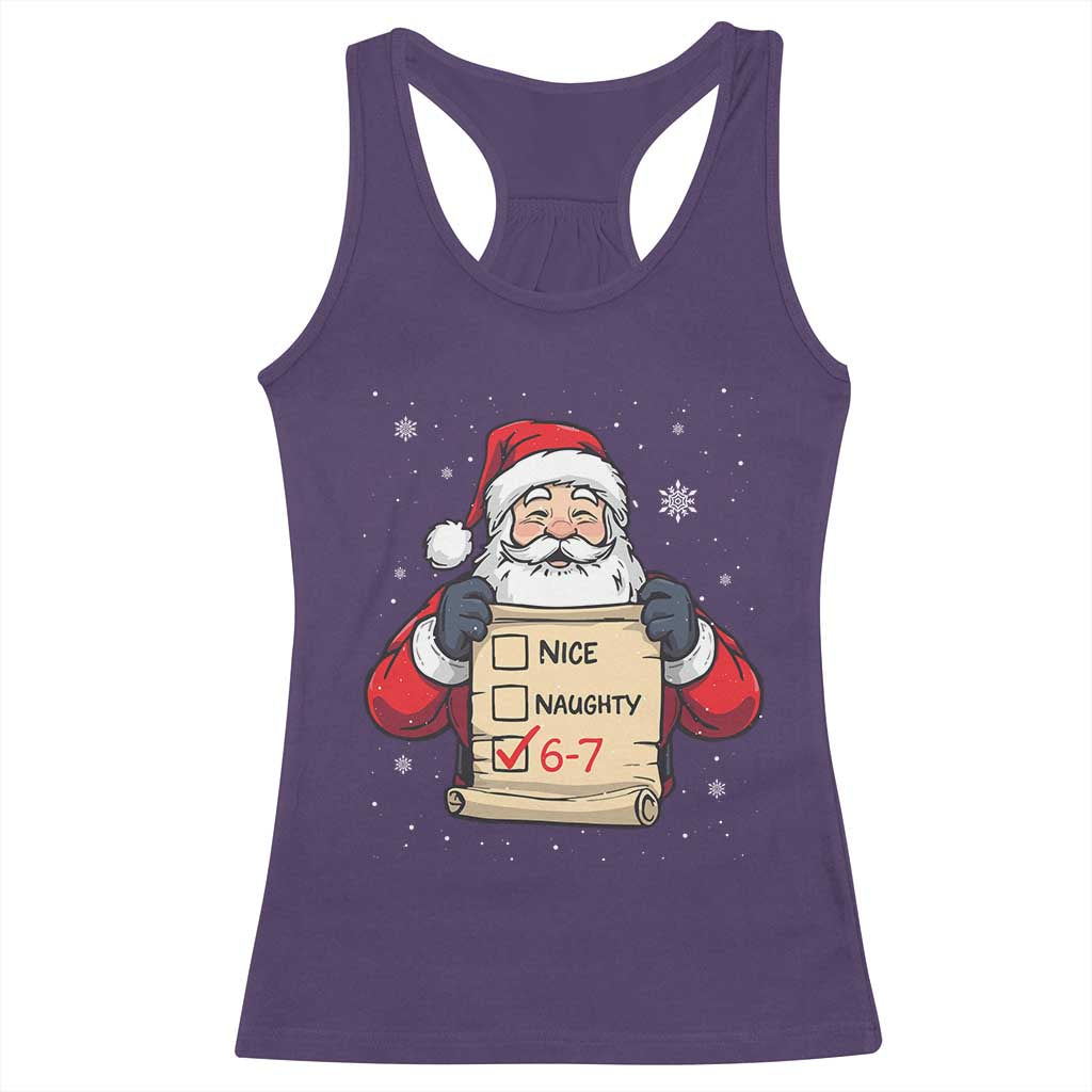 Funny Santa Six Seven Meme Racerback Tank Top Gen Z Christmas Gift TS12 Purple Print Your Wear