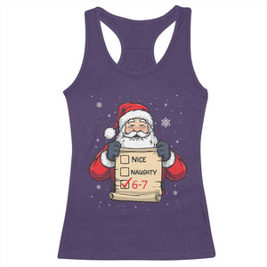 Funny Santa Six Seven Meme Racerback Tank Top Gen Z Christmas Gift TS12 Purple Print Your Wear