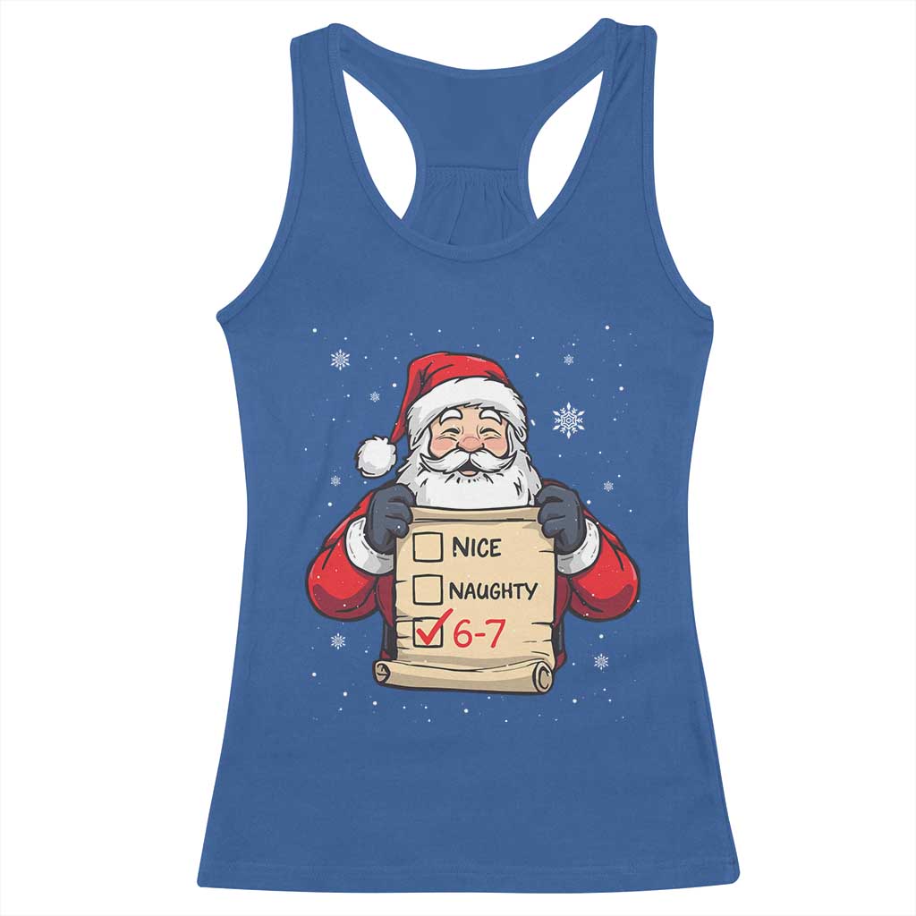 Funny Santa Six Seven Meme Racerback Tank Top Gen Z Christmas Gift TS12 Royal Blue Print Your Wear