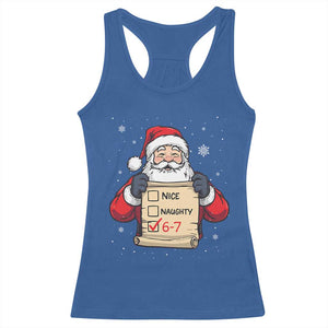 Funny Santa Six Seven Meme Racerback Tank Top Gen Z Christmas Gift TS12 Royal Blue Print Your Wear