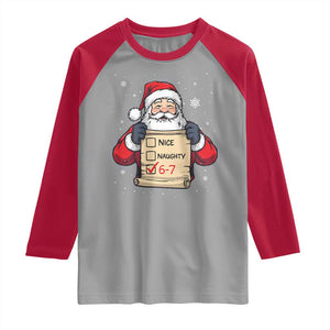 Funny Santa Six Seven Meme Raglan Shirt Gen Z Christmas Gift TS12 Sport Gray Red Print Your Wear
