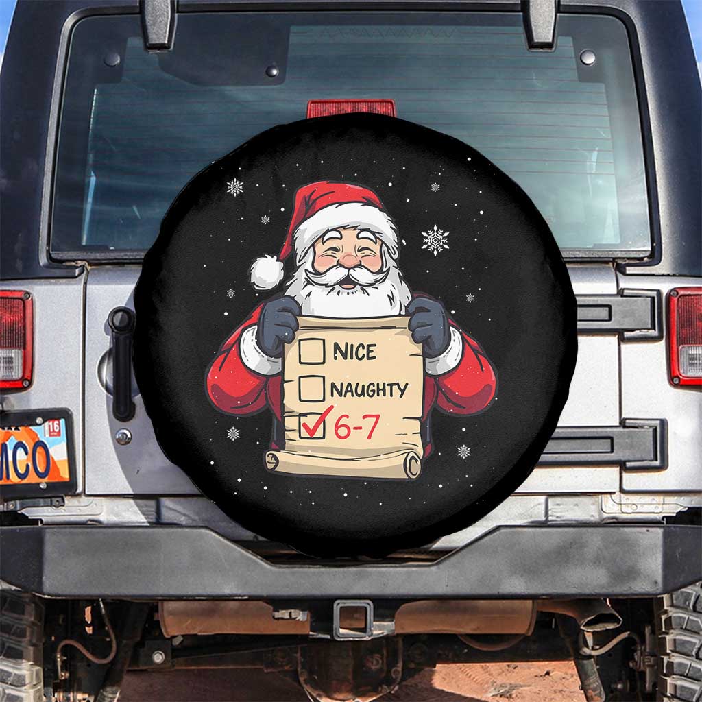 Funny Santa Six Seven Meme Spare Tire Cover Gen Z Christmas Gift TS12 No hole Black Print Your Wear