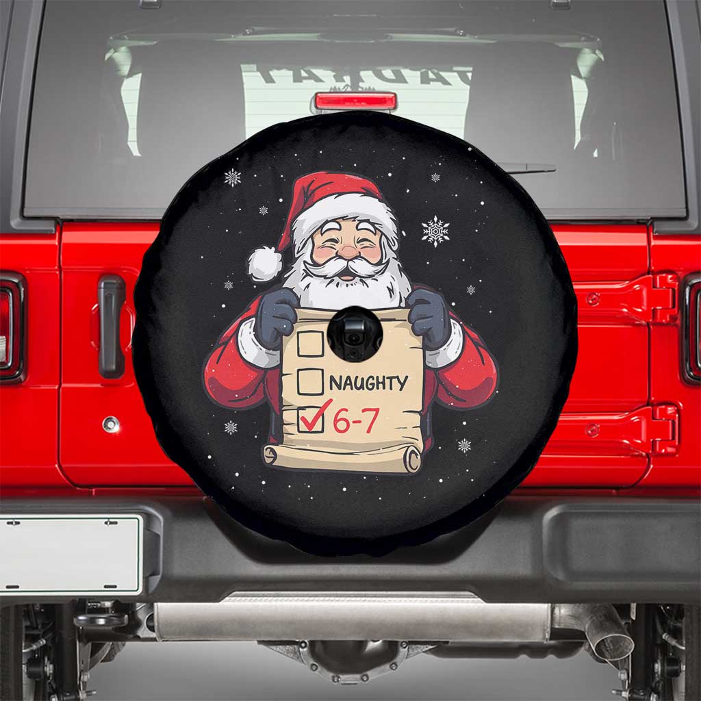 Funny Santa Six Seven Meme Spare Tire Cover Gen Z Christmas Gift TS12 Black Print Your Wear