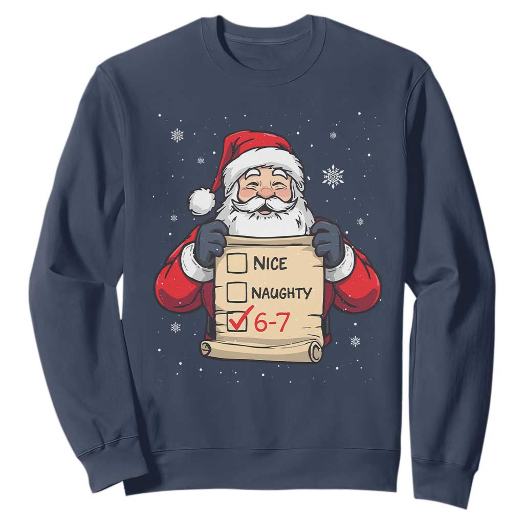 Funny Santa Six Seven Meme Sweatshirt Gen Z Christmas Gift TS12 Navy Print Your Wear
