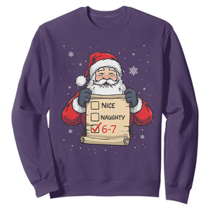 Funny Santa Six Seven Meme Sweatshirt Gen Z Christmas Gift TS12 Purple Print Your Wear