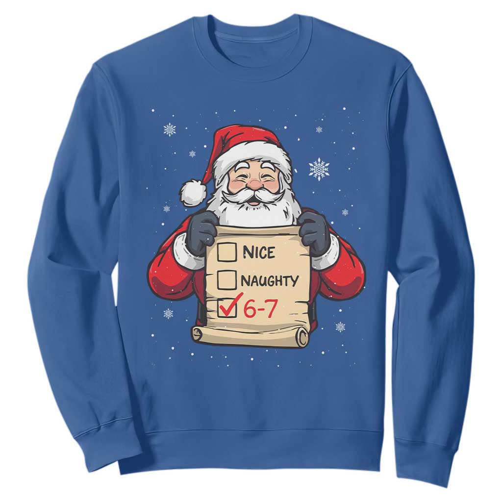 Funny Santa Six Seven Meme Sweatshirt Gen Z Christmas Gift TS12 Royal Blue Print Your Wear