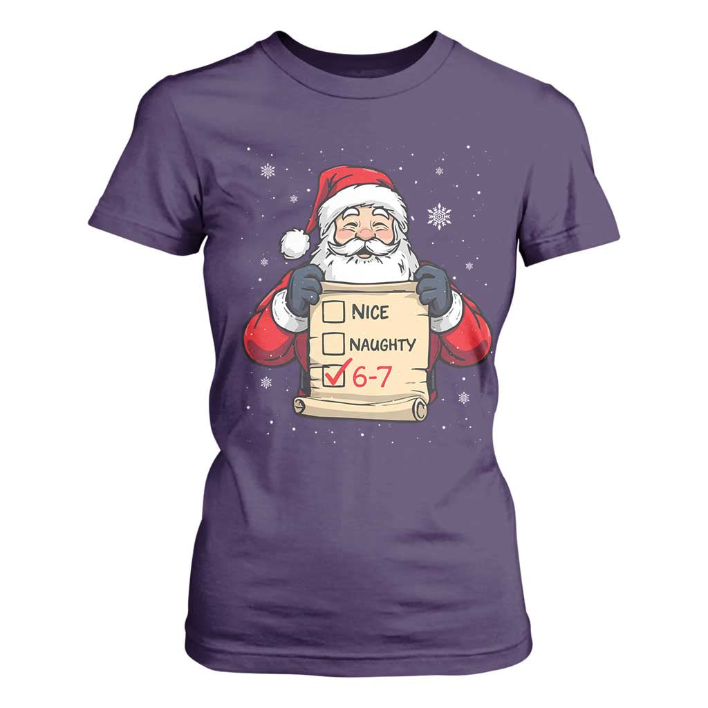Funny Santa Six Seven Meme T Shirt For Women Gen Z Christmas Gift TS12 Purple Print Your Wear
