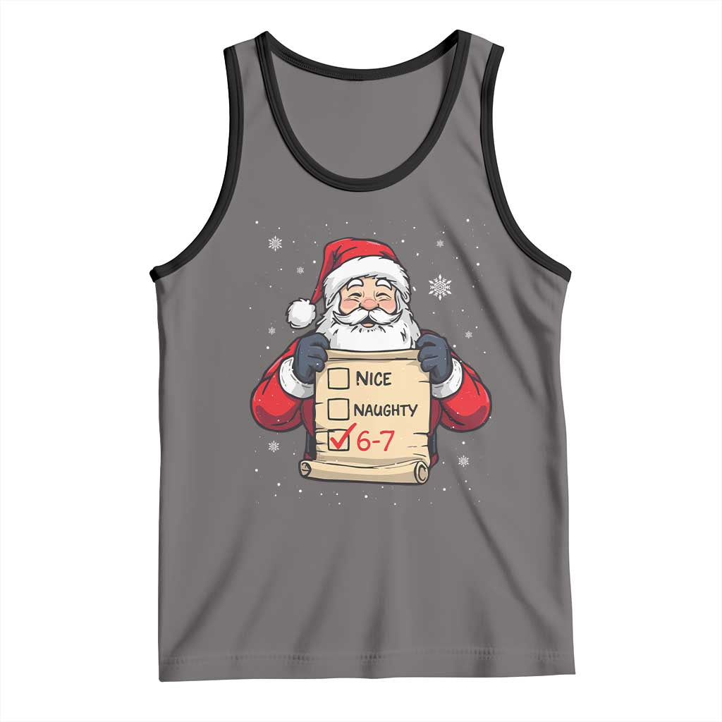 Funny Santa Six Seven Meme Tank Top Gen Z Christmas Gift TS12 Deep Heather Black Print Your Wear