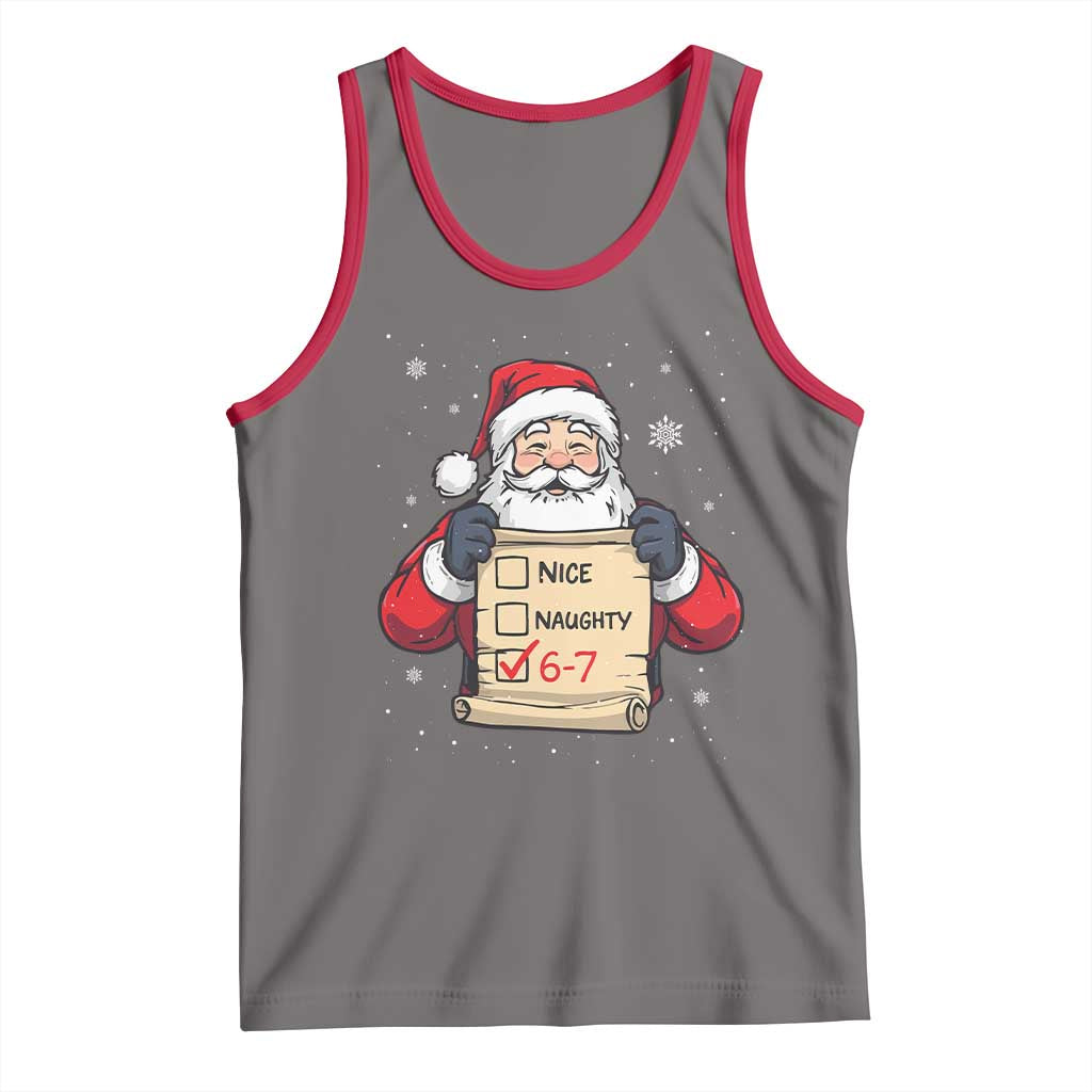 Funny Santa Six Seven Meme Tank Top Gen Z Christmas Gift TS12 Deep Heather Red Print Your Wear