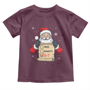 Funny Santa Six Seven Meme Toddler T Shirt Gen Z Christmas Gift TS12 Maroon Print Your Wear