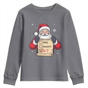 Funny Santa Six Seven Meme Youth Sweatshirt Gen Z Christmas Gift TS12 Charcoal Print Your Wear