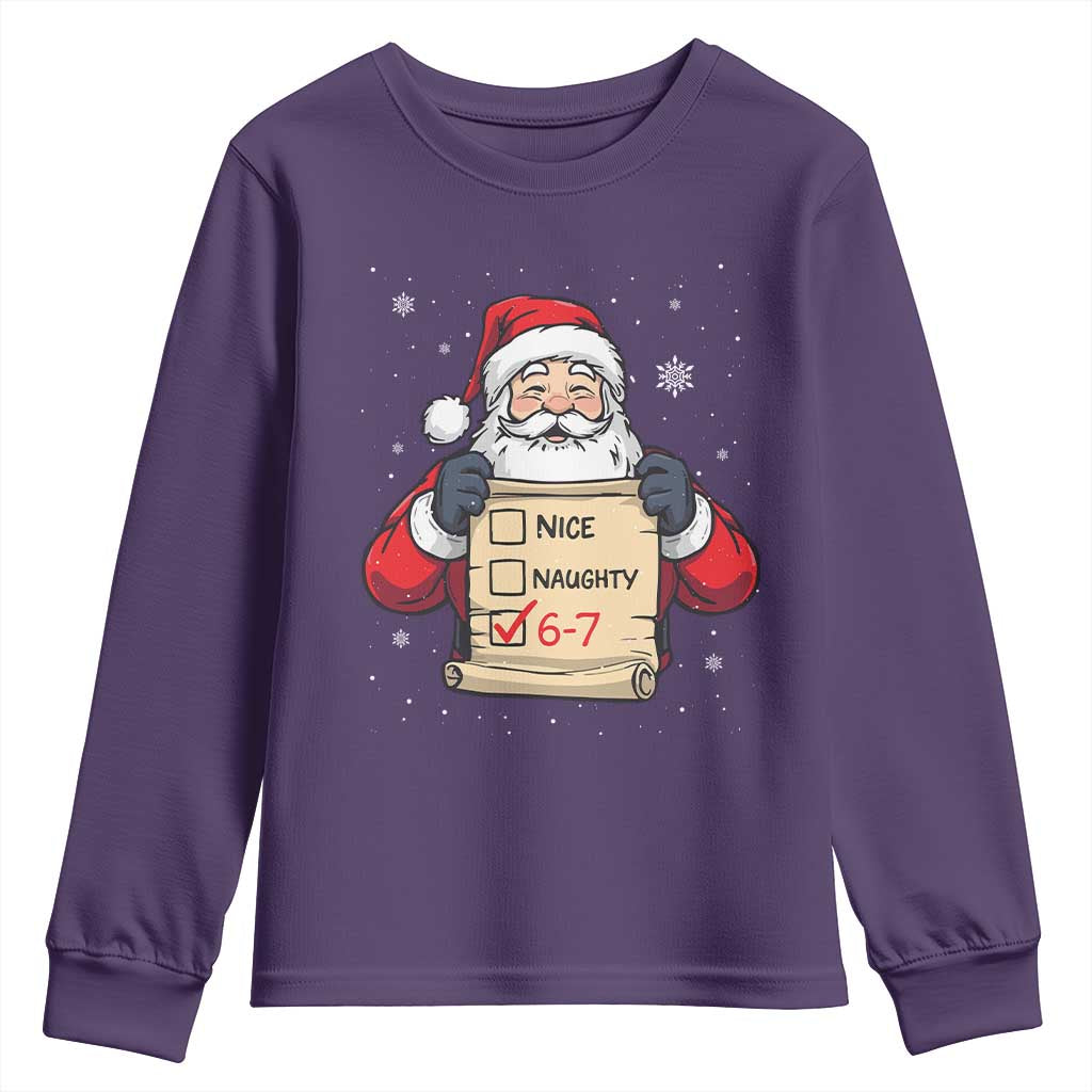 Funny Santa Six Seven Meme Youth Sweatshirt Gen Z Christmas Gift TS12 Purple Print Your Wear