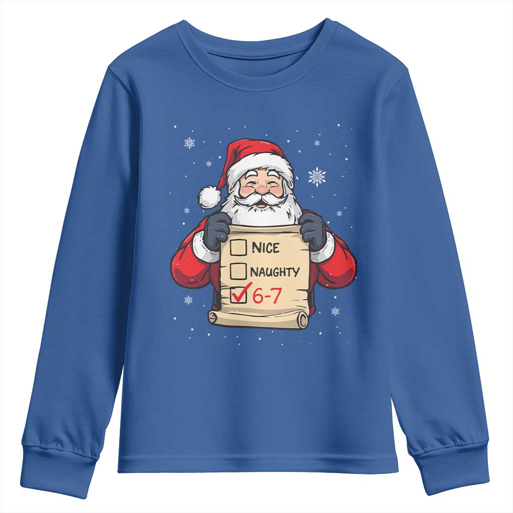 Funny Santa Six Seven Meme Youth Sweatshirt Gen Z Christmas Gift TS12 Royal Blue Print Your Wear