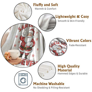 Funny Christmas Meme Gift Throw Blanket Santa Says Six Seven TS12 Print Your Wear